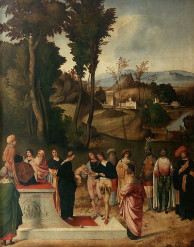 Moses bei der Feuerprobe von Giorgione da Castelfranco